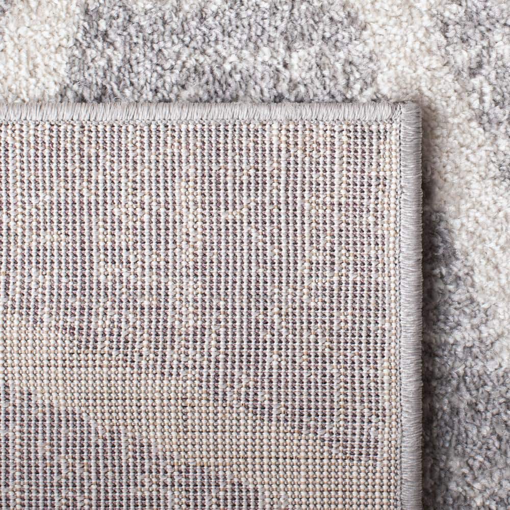 Adirondack Gray and Ivory Square Synthetic Area Rug