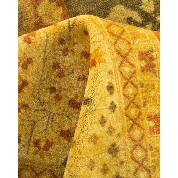 Mogul Green 12 ft. x 18 ft. Oriental Wool Indoor Area Rug