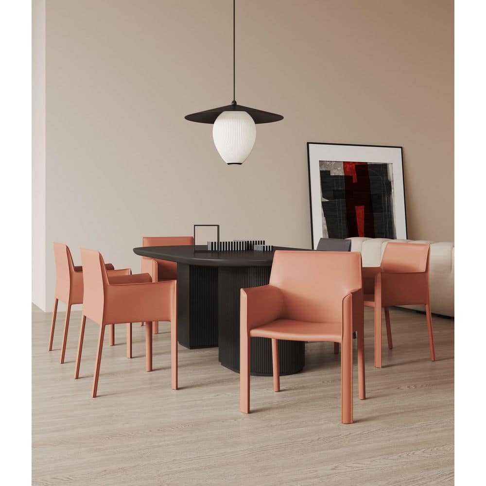 Vogue Clay Faux Leather High-Back Metal Armchair