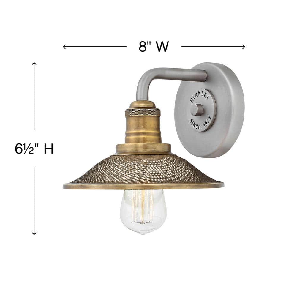 Rigby Antique Nickel Mesh Shade Outdoor Vanity Light