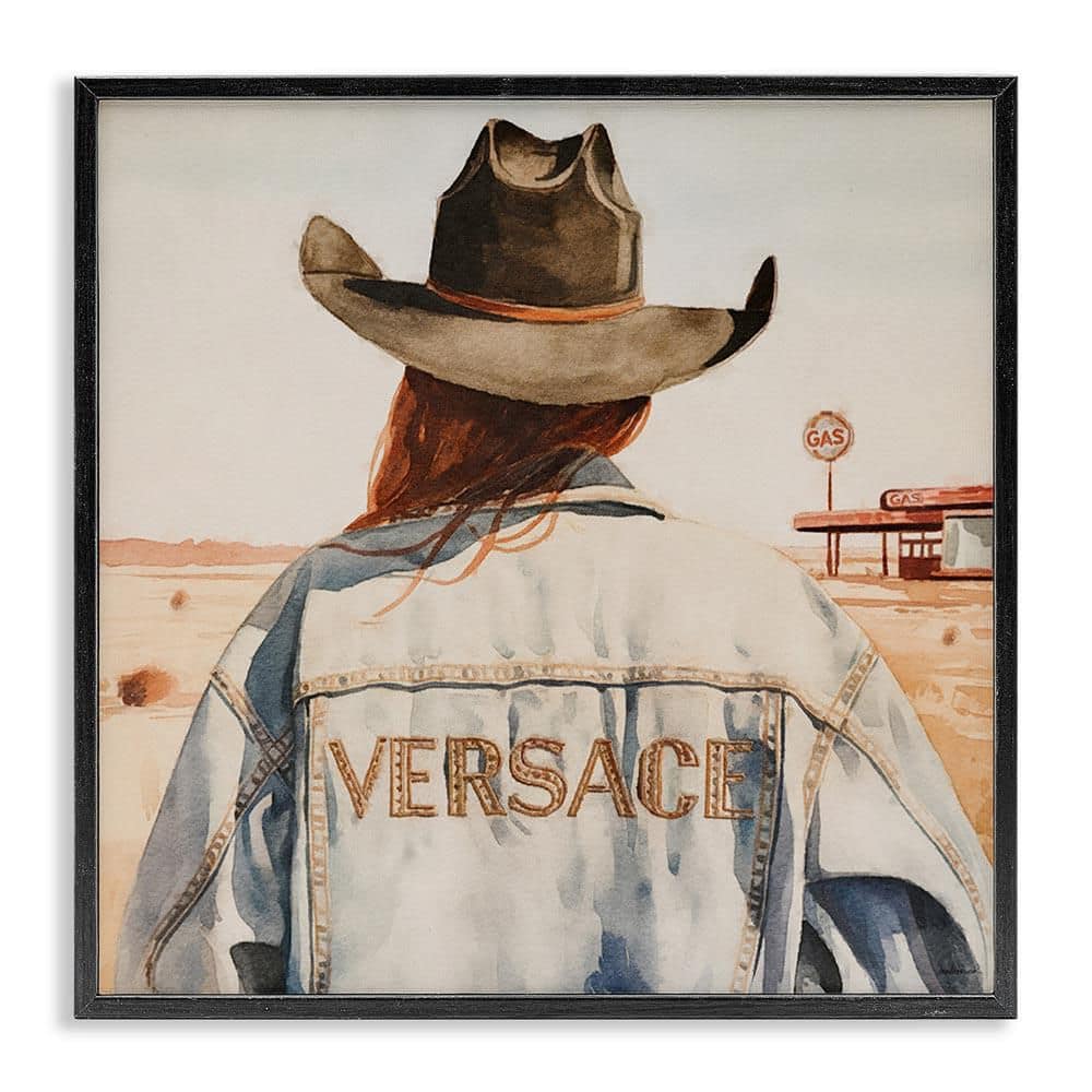 Glam Jacket Cowgirl by Amanda Greenwood Black Framed People Giclee Art Print 12 in. x 12 in. price history on PriceWatchPro