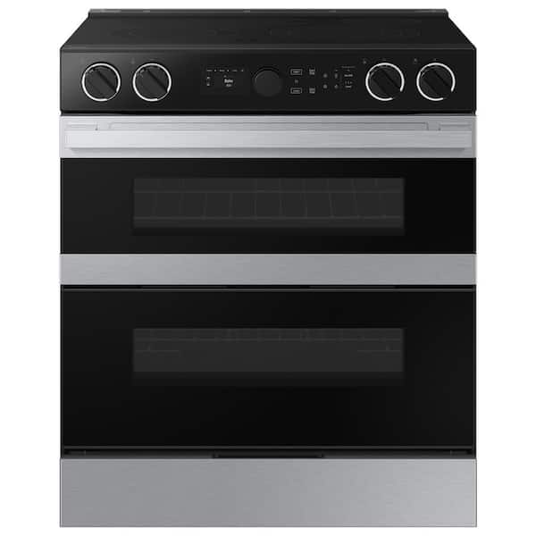 Samsung 30 in. Bespoke 5-Burner Element Smart Slide-In Electric Range 6.3 cu. ft. Capacity with Flex Duo in Stainless Steel