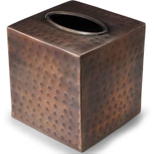 Monarch Hand Hammered Metal Tissue Box Cover in Copper