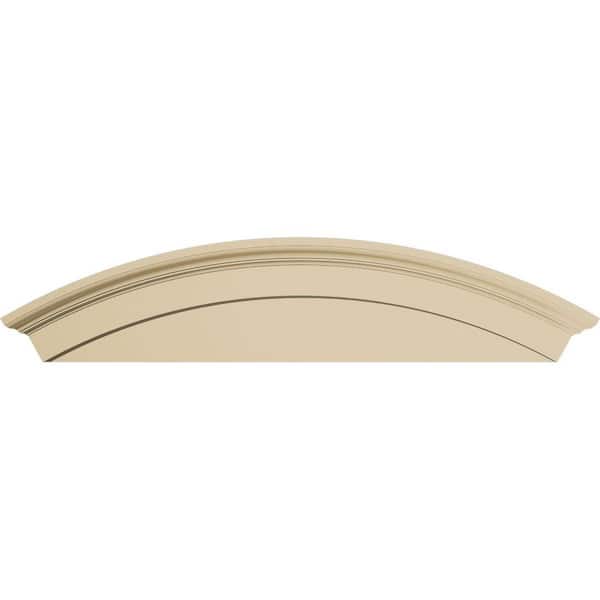 Ekena Millwork 58-in W x 14-in H x 2-3/4-in P Arched Signature Urethane Pediment, Primed Tan
