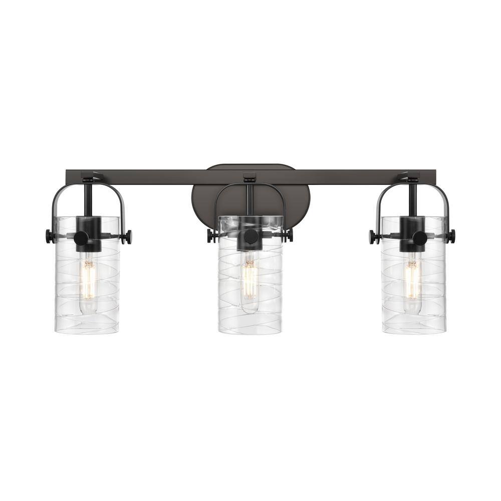Pilaster II Cylinder 24.88 in. 3-Light Matte Black Vanity Light with Glass Shade price history on PriceWatchPro