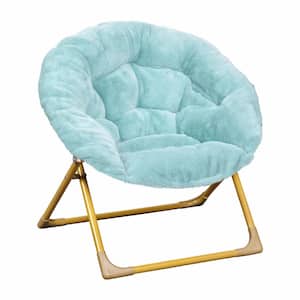 Dusty Aqua/Soft Gold Fabric Accent Chair