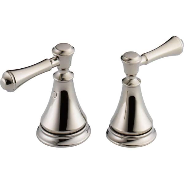 Delta Pair of Cassidy Metal Lever Handles for Bathroom Faucet in Polished Nickel