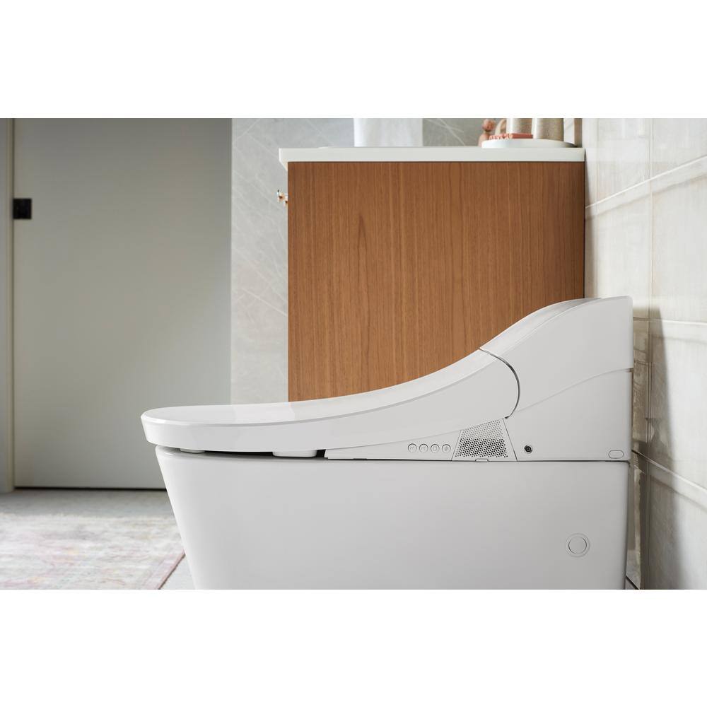 White Elongated One-Piece Smart Toilet with Dual Flush