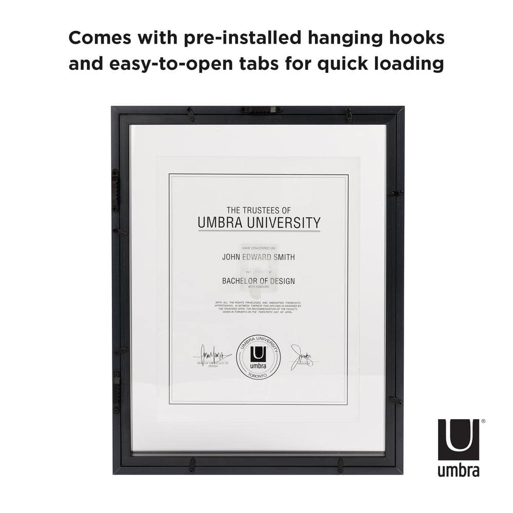 Classic Black 11x14 Wood Floating Document Frame