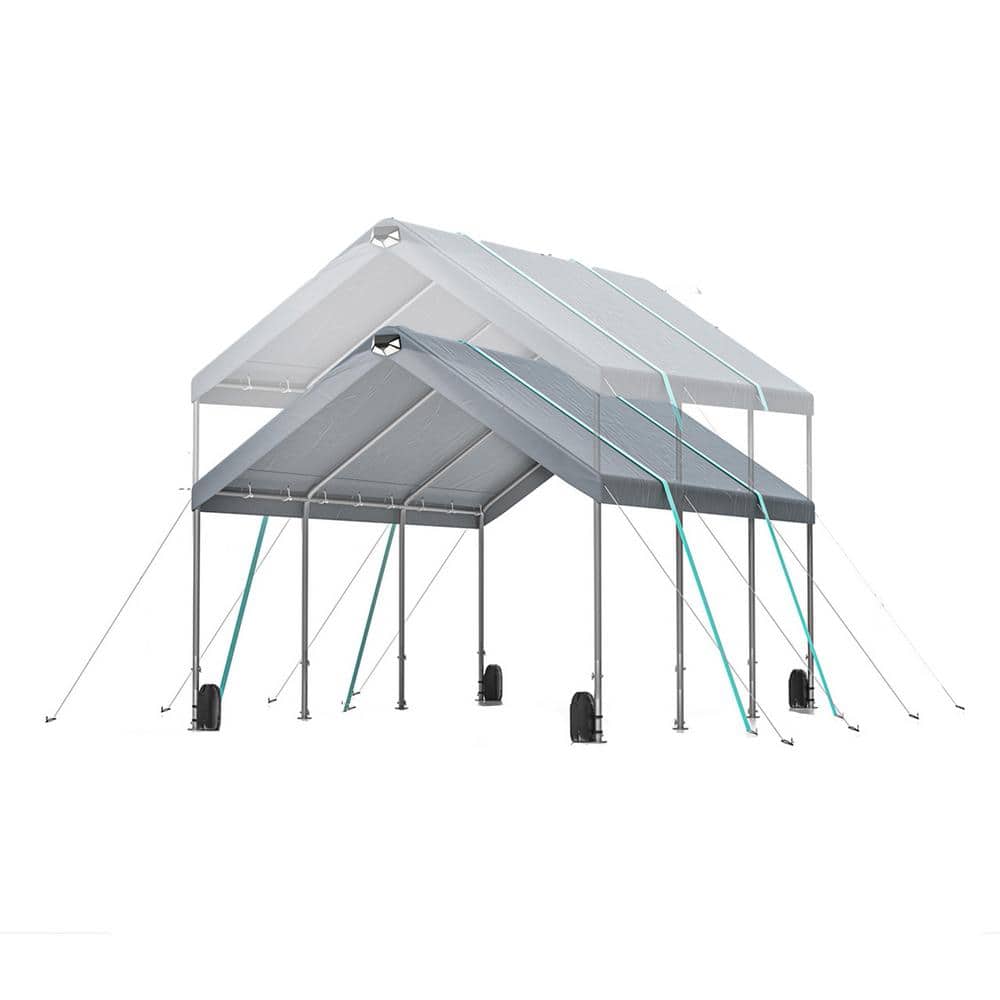12 ft. W x 20 ft. D Gray Roof Metal Carport price history on PriceWatchPro