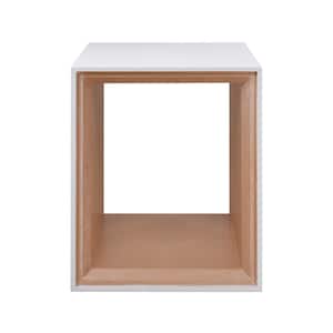 Sunset 23 in. White Square Wood Accent Table