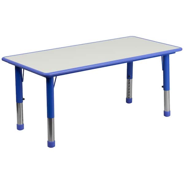 Carnegy Avenue Wren Blue Kids Rectangular Plastic Height Adjustable Activity Table with Grey Top