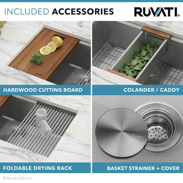 Ruvati Roma Pro 30 in. Undermount Single Bowl 16-Gauge