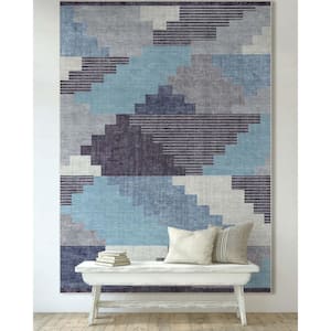 Blue 2 ft. 3 in. x 3 ft. 11 in. Apollo Portsmouth Southwestern Distressed Pattern Area Rug