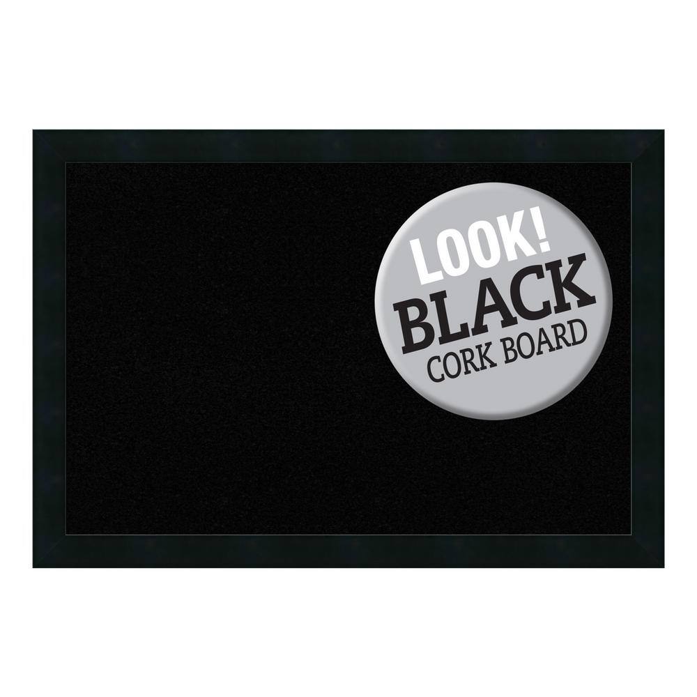 Mezzanotte Black Framed Cork Bulletin Board 28.84" x 21.26"