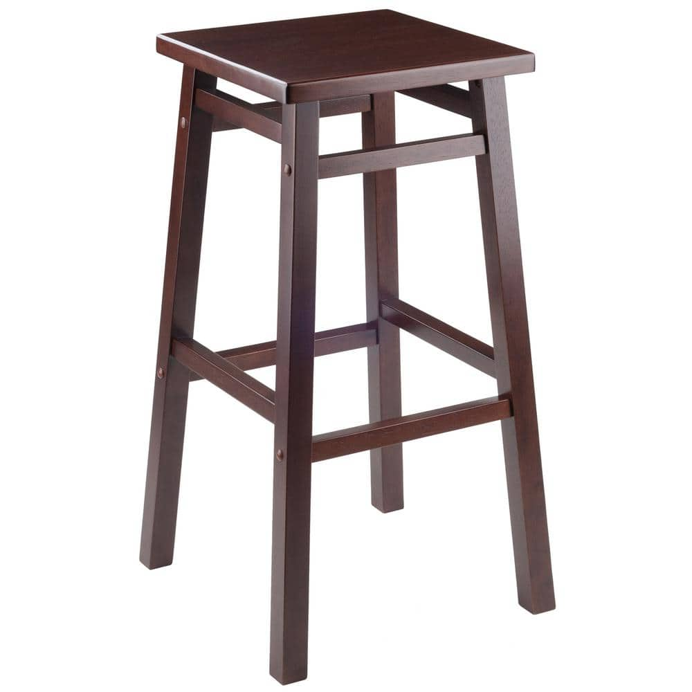 WINSOME WOOD Carter 29 in. Square Seat Walnut Bar Stool 94137 - The Home  Depot