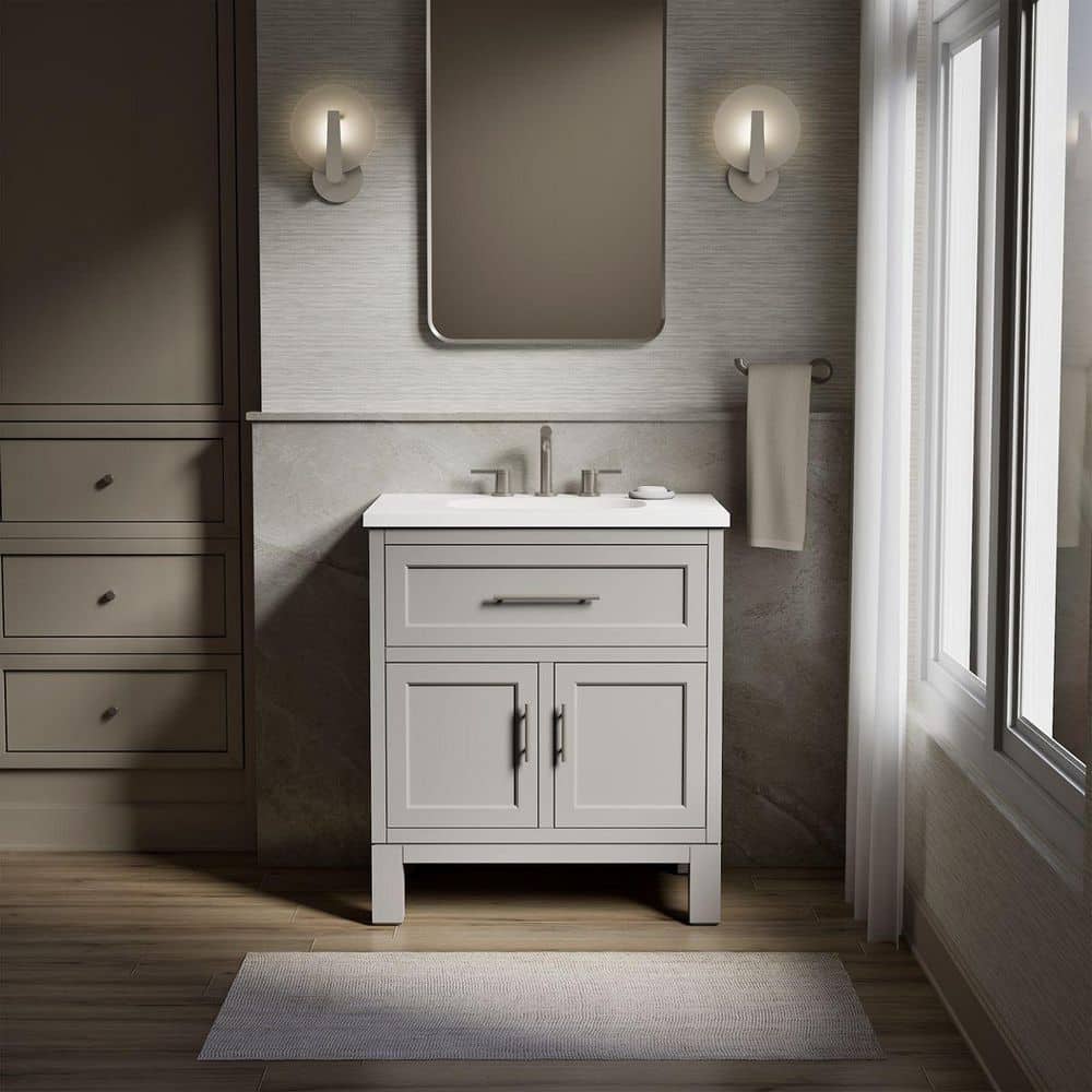 KOHLER Quo 31in. Single Sink Freestanding Mohair Grey Bath Vanity