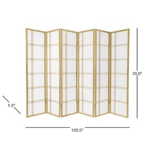 6 ft. Gold Double Cross 6-Panel Room Divider