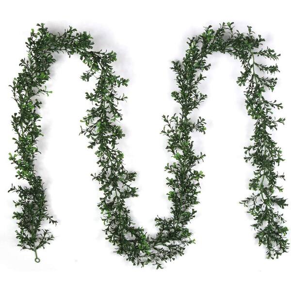 Larksilk 9 ft. Green Artificial Boxwood Leaf Garland - 2 Pack Home Decor Accents, Floral Home by Artificial Flowers