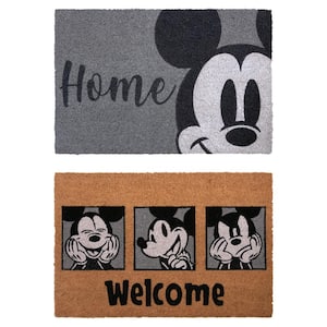 Mickey Mouse Home and Welcome 20 in. x 34 in. Coir Door Mat (2-Pack)