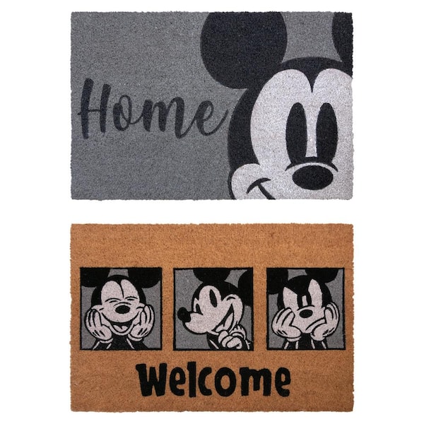 Disney Mickey Mouse Home and Welcome 20 in. x 34 in. Coir Door Mat (2-Pack)