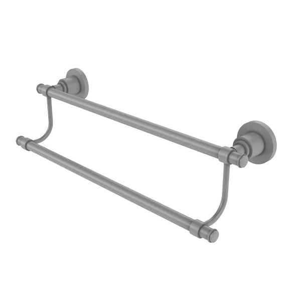 Allied Brass Washington Square Collection 30 in. Wall Mounted Double Towel Bar in Matte Gray