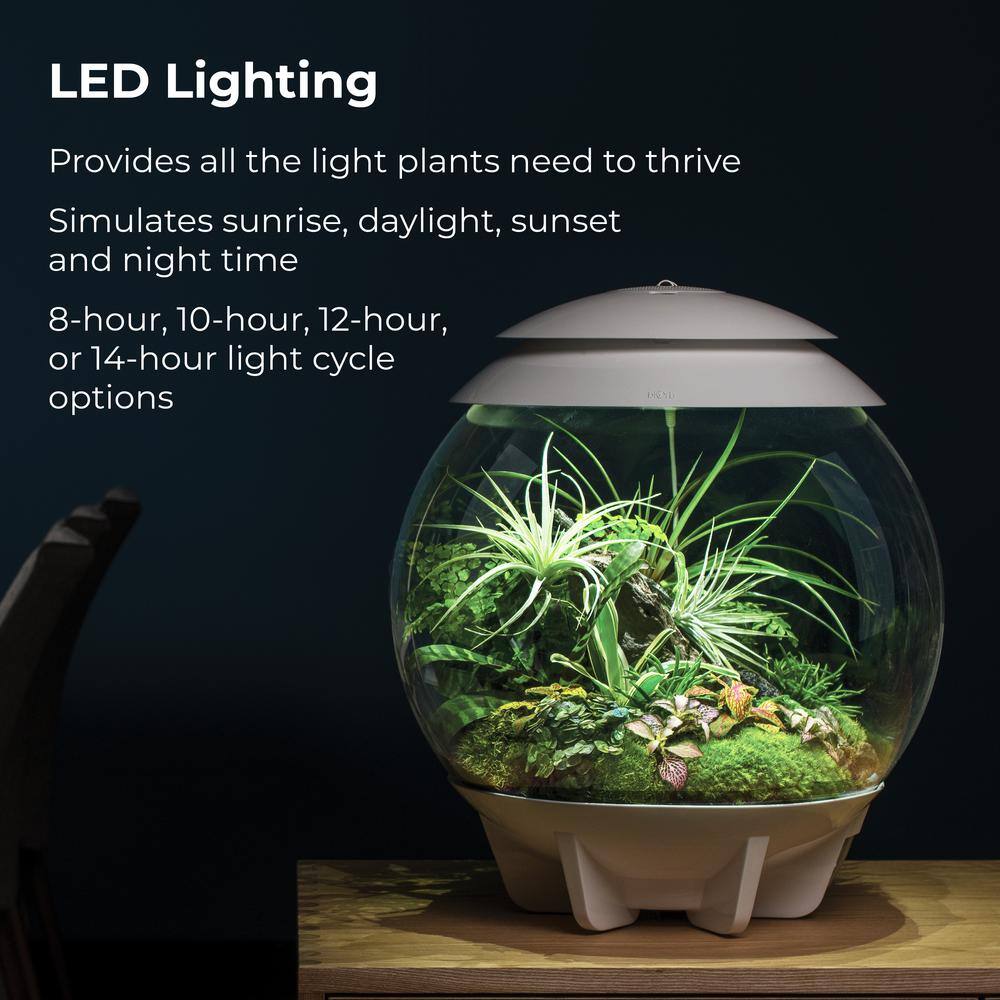 White Acrylic Desktop Terrarium Bowl with Automated Features