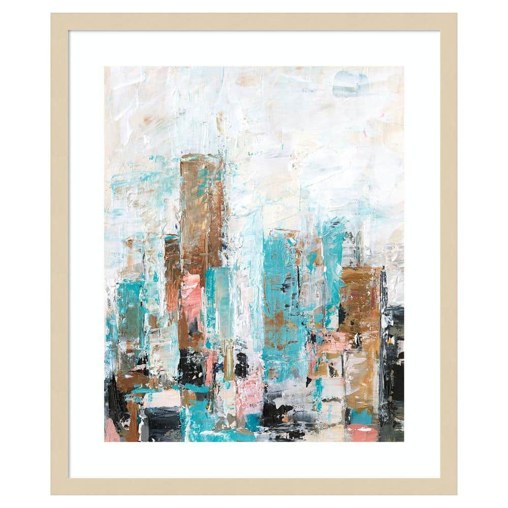 Misty Hues I Svelte Natural Framed Abstract Cityscape Print
