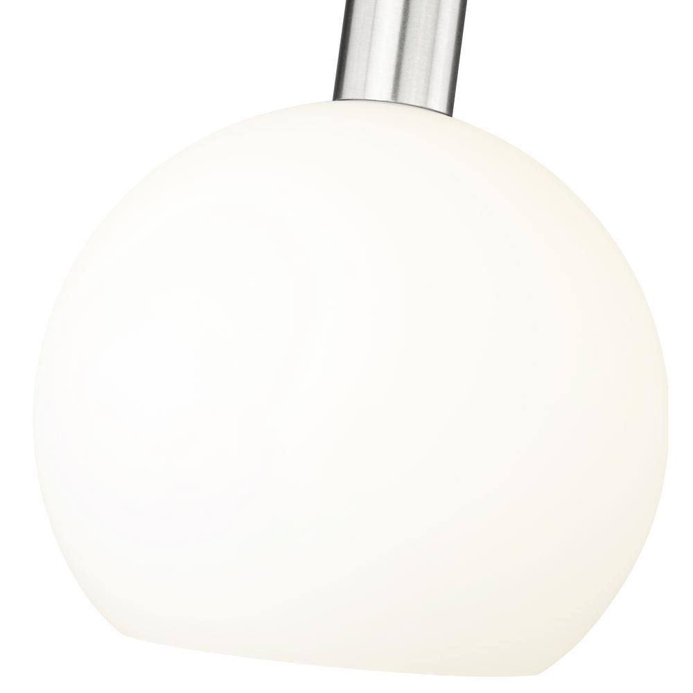 Brushed Nickel Globe Pendant with White Glass Shade