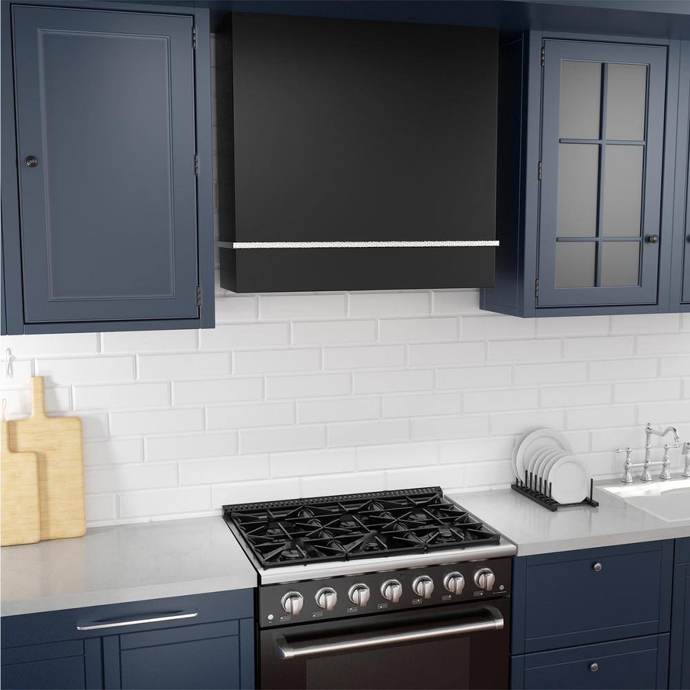 Akicon 30" Stainless Steel Wall Mount Range Hood with Charcoal Filter
