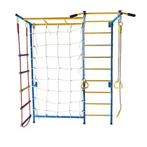 7-In-1 Large Blue Paradise Swedish Ladder Wall Child's Gym Playset Rope Wall Climbing