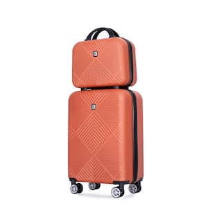 2-Piece Orange Spinner Wheels, Rolling, Lockable Handle and Lightweight Luggage Set