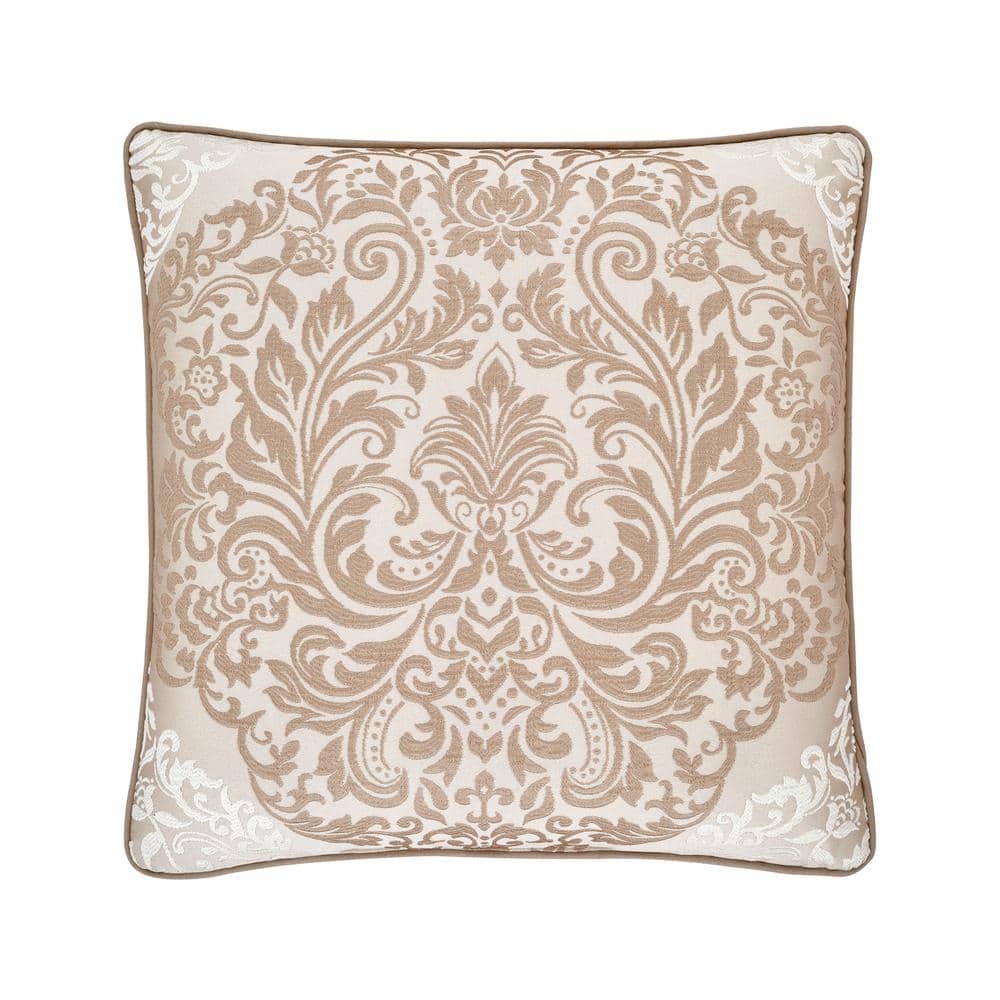 Lambert Gold Polyester 20 x 20 in. Square Decorative Throw Pillow