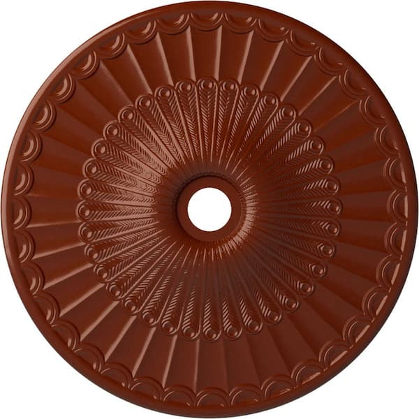 Ekena Millwork 2-3/8 in. x 36-5/8 in. x 36-5/8 in. Polyurethane Galveston Ceiling Medallion, Firebrick