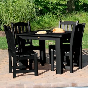 Lehigh Black 5-Piece Recycled Plastic Square Outdoor Dining Set