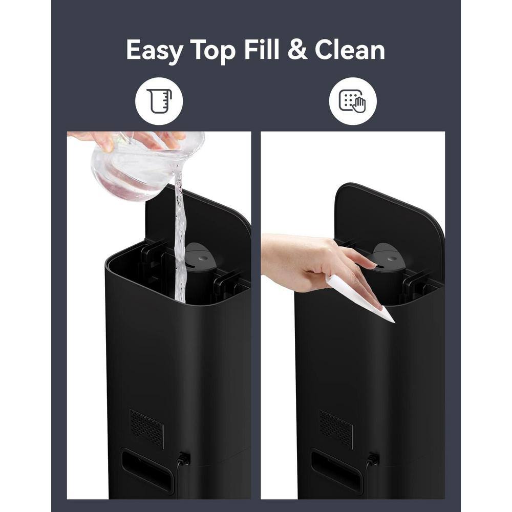 Black 2.11 Gallon Ultrasonic Cool Mist Tower Humidifier with Remote