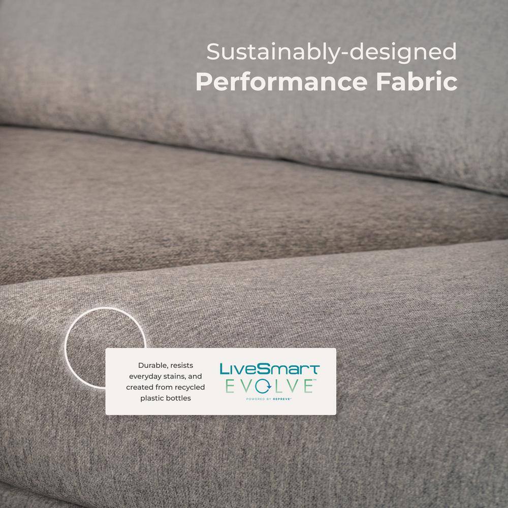 Pebble Dark Gray Fabric Lawson Sofa with Reversible Cushions