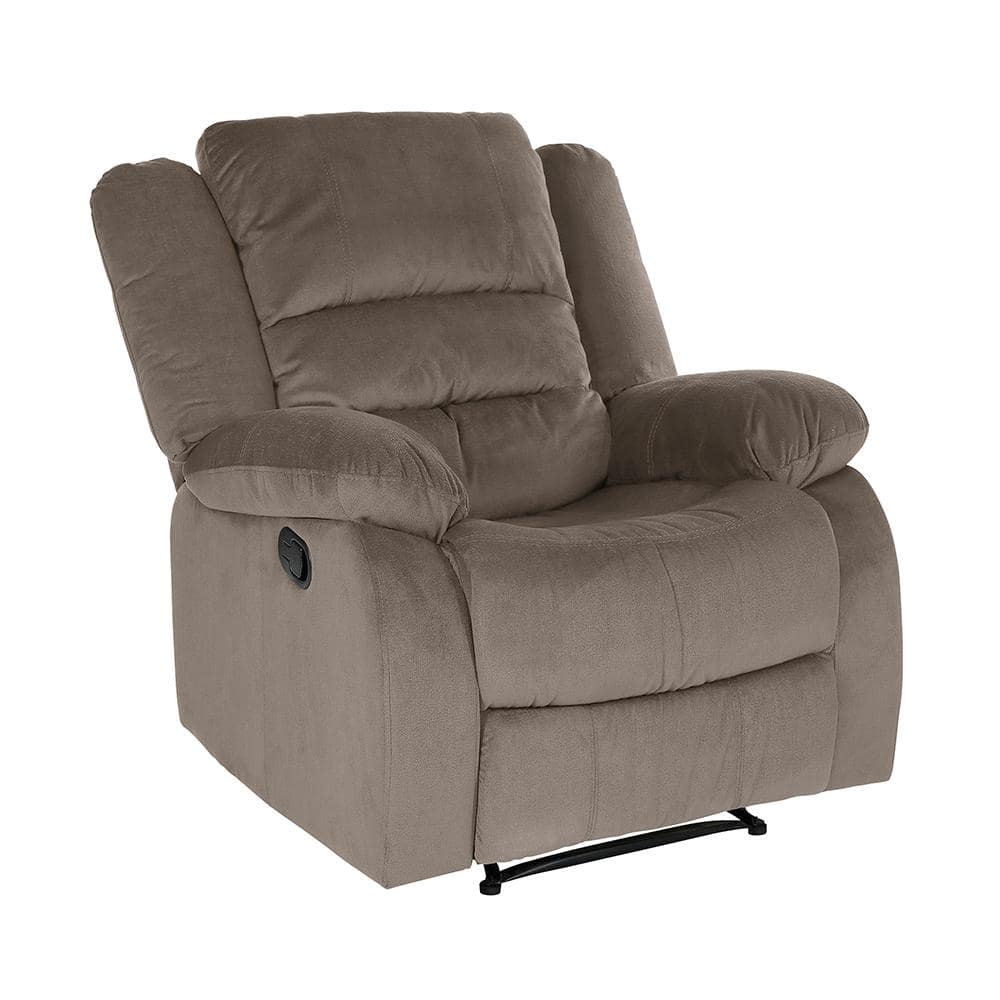 Chocolate Microfiber Recliner with Manufactured Wood Frame