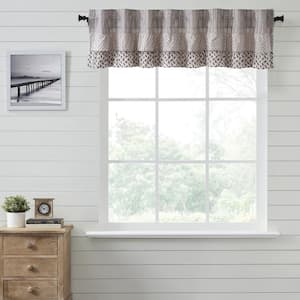 Florette Ruffled 72 in. L x 16 in. W Cotton Valance in Light Taupe Coffee Brown Mauve