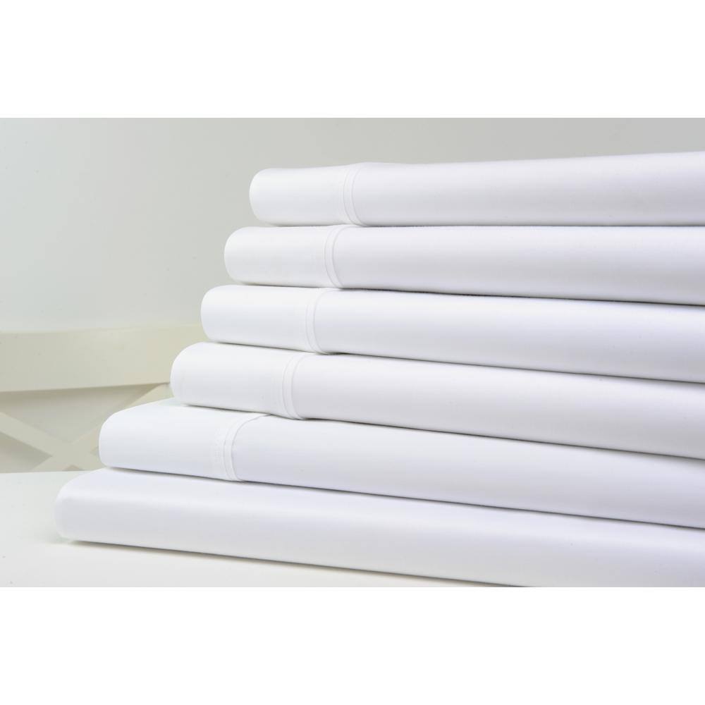 1200TC 6-Piece White Solid Cotton Blend Full Sheet Set price history on PriceWatchPro