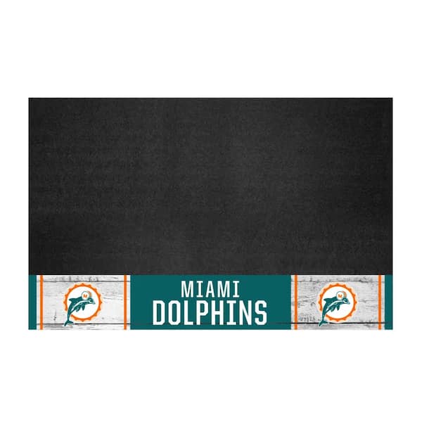 FANMATS 42 in. Miami Dolphins Vintage Grill Mat 32624 - The Home Depot