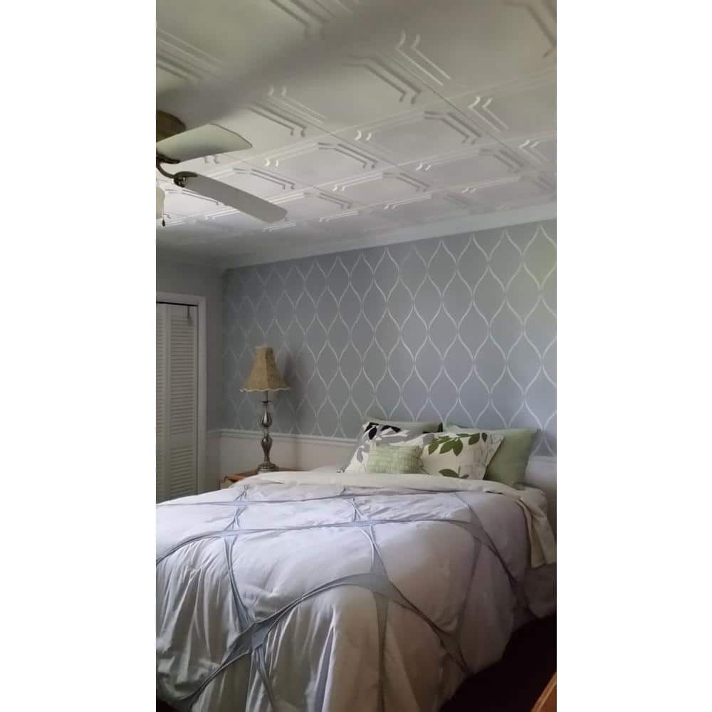 Plain White Square Foam Glue-Up Ceiling Tile