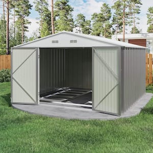 10 ft. W x 10 ft. D Frame Included Metal Storage Shed for Outdoor, Steel Yard Shed (100 sq. ft.)