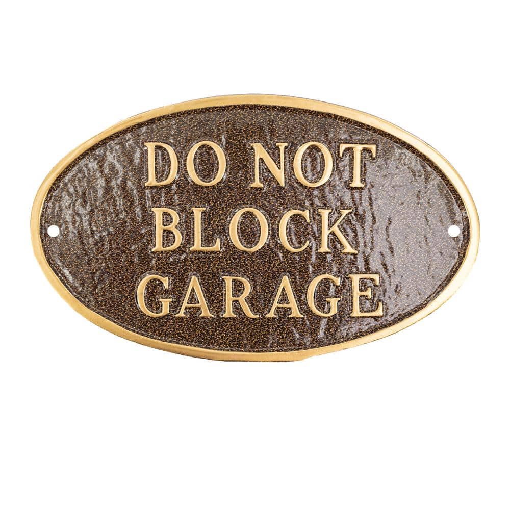 8.5 in. x 13 in. Standard Oval Do Not Block Garage Statement Plaque Sign - Hammered Bronze price history on PriceWatchPro