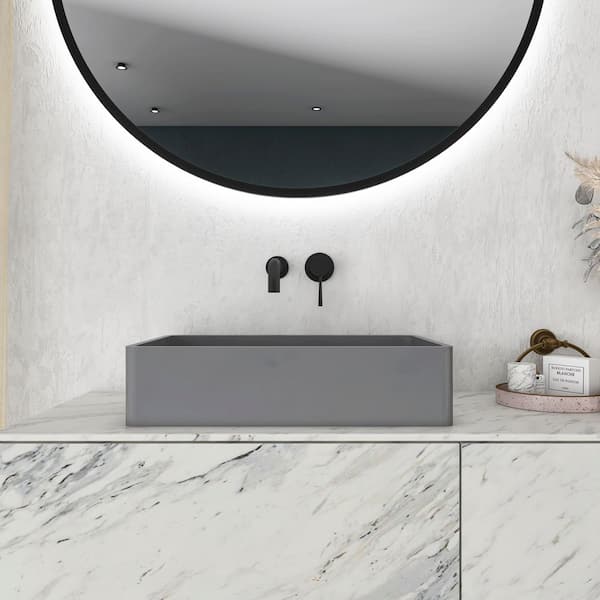 Xspracer Moray 19.68 in. Concrete Vessel Rectangular Modern