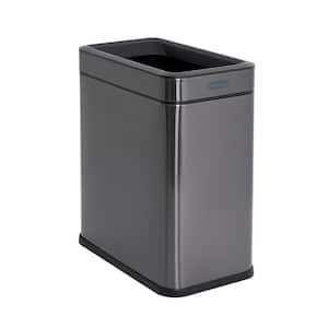 2.6 Gal. Stainless Steel Rectangular Open Top Household Metal Trash Can