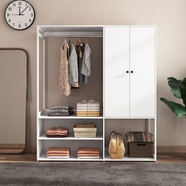 FUFU&GAGA White 63 in. W x 15.7 in. D x 78.7 in. H Wood FUFU&GAGA White 63 in. W x 15.7 in. D x 78.7 in. H Wood