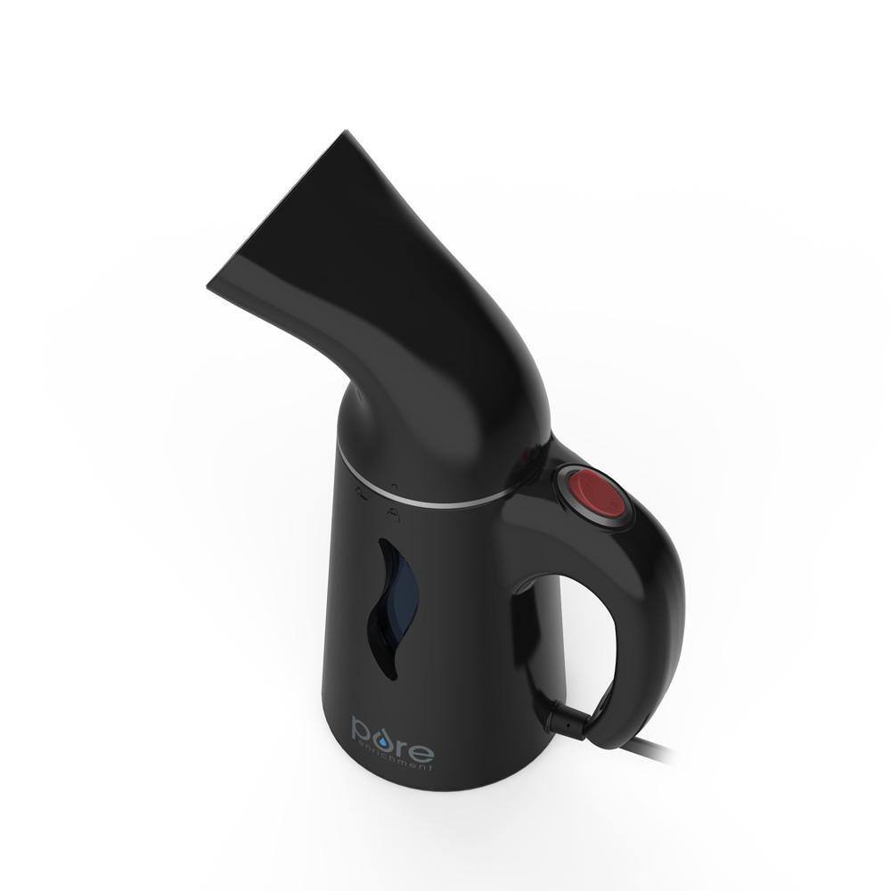 PureSteam Black Portable Fabric Steamer with Ergonomic Handle