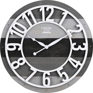 Gray Shabby Farmhouse Planks Clock