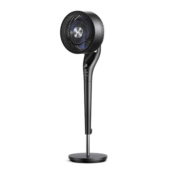 9 in. Adjustable Pedestal Fan with Remote, 9-Speeds in Black